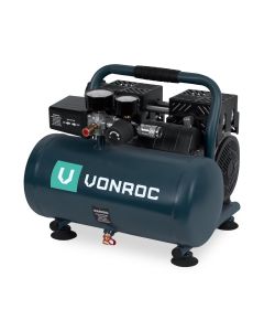 Silent compressor 750W - 6L - 1HP -  oil free -  low noise - grey