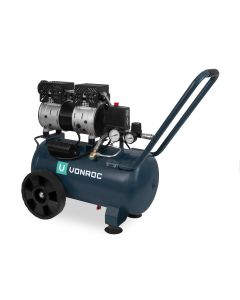 Silent compressor 750W - 24L - 1HP -  oil free -  low noise - dark grey