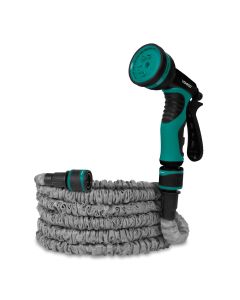 Flexible garden hose 10m - with hose hanger and spray gun