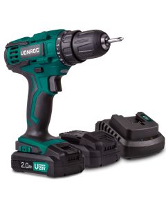 Cordless drill 20V set 2.0Ah 2 batteries 