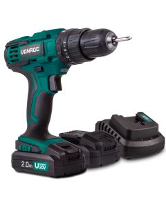 Cordless Combi drill 20V set 2.0Ah 2 batteries