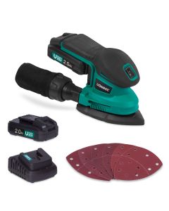 Palm sander 20V set - 2.0Ah 2 batteries