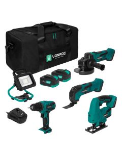 Toolbag set + 4x machine 2x4,0Ah 1x charger