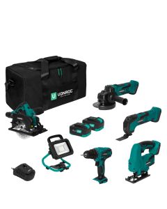 Toolbag set + 5x machine 2x4,0Ah 1x charger