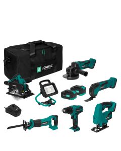 Toolbag set + 6x machine 2x4,0Ah 1x charger